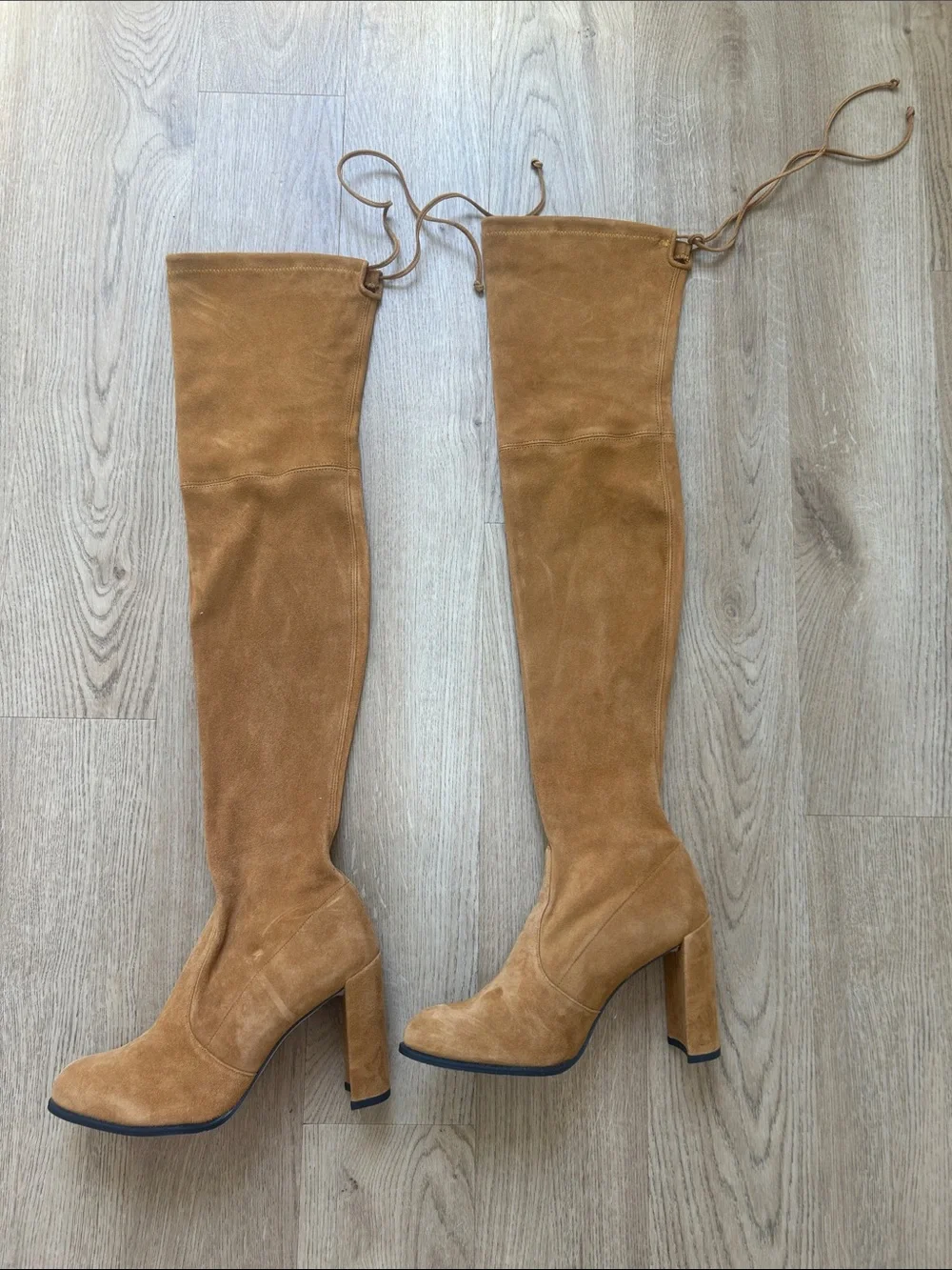 Stuart Weitzman Hinterland Tan Suede OTK Boots Size 6.5